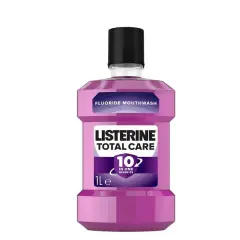 Botella de Listerine Total Care, el mejor antiséptico bucal con 10 beneficios en uno.