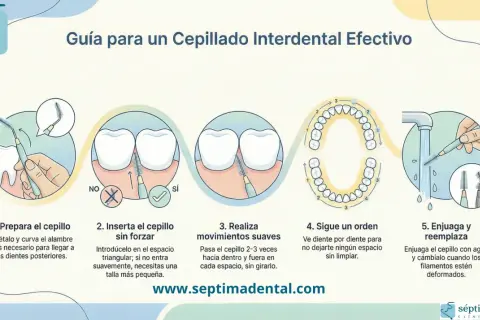 Guía para un cepillado interdental efectivo: cómo usar el cepillo interdental antes o después del cepillado.