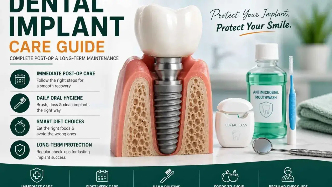 Guía de cuidados de implantes dentales: higiene, dieta y revisiones para proteger tu sonrisa.